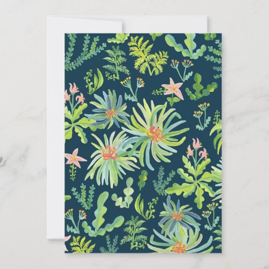 Bloementuin Waterverf Custom HOUSEWARMING PARTY Kaart (Achterkant)