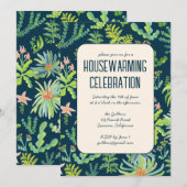 Bloementuin Waterverf Custom HOUSEWARMING PARTY Kaart (Voorkant / Achterkant)