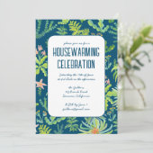 Bloementuin Waterverf Custom HOUSEWARMING PARTY Kaart (Staand voorkant)