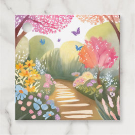 Bloementuin | Whimsisch Watercolor Schilderij Bedankjes Labels