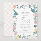 Bloementuin White GIrl Verjaardag Kaart (Voorkant / Achterkant)