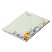 Bloementuin Wildbloemen gepersonaliseerd Notitieblok (Linkerzijde)