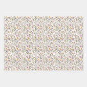 Bloementuin Wilde bloemen Patroon Botanisch Groen Inpakpapier Vel (Voorkant 3)