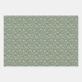 Bloementuin Wilde bloemen Patroon Botanisch Groen Inpakpapier Vel (Voorkant 2)