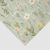 Bloementuin Wilde bloemen Patroon Botanisch Groen Tissuepapier (Detail)