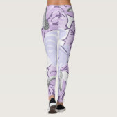  bloementuin wit en paars modern leggings (Achterkant)