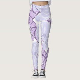  bloementuin wit en paars modern leggings