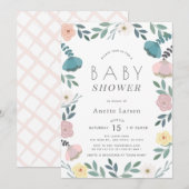 Bloementuin Wit Meisje Baby shower Kaart (Voorkant / Achterkant)