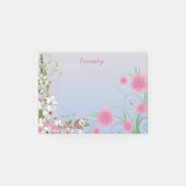 Bloementuin Wit & Roze Bloemen Gepersonaliseerd Post-it® Notes (Voorkant)