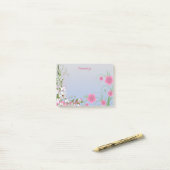 Bloementuin Wit & Roze Bloemen Gepersonaliseerd Post-it® Notes (Op bureau)