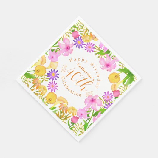 Bloementuin wit servet (Hoek)