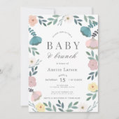 Bloementuin Witte Meisje Brunch Baby shower Kaart (Voorkant)