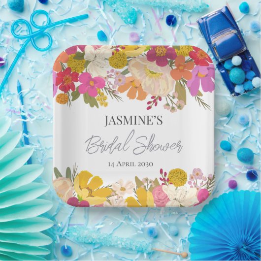 Bloementuin Zomer Vrijgezellenfeest Papieren Bordje (Feest)