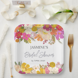 Bloementuin Zomer Vrijgezellenfeest Papieren Bordje