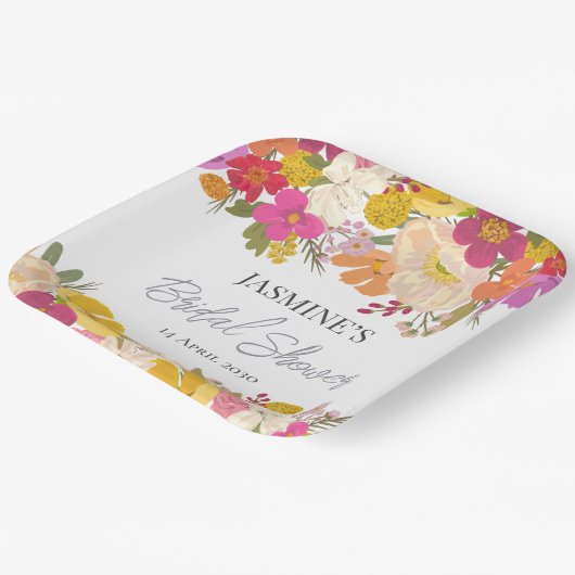 Bloementuin Zomer Vrijgezellenfeest Papieren Bordje