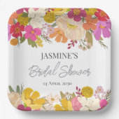 Bloementuin Zomer Vrijgezellenfeest Papieren Bordje (Voorkant)