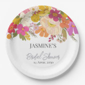 Bloementuin Zomer Vrijgezellenfeest Papieren Bordje (Voorkant)