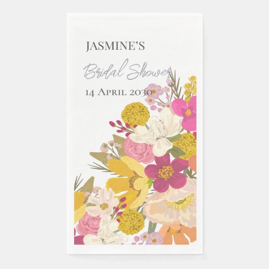 Bloementuin Zomer Vrijgezellenfeest Servet (Voorkant)