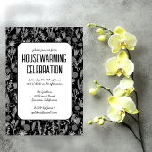 Bloementuin Zwart Custom HOUSEWARMING PARTY Kaart