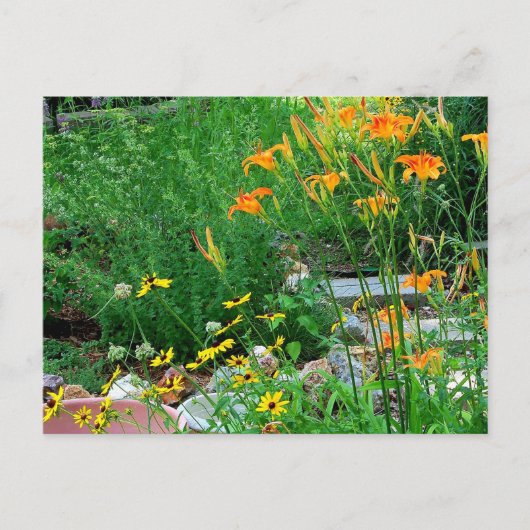 Bloementuinpad Foto Postkaart (Voorkant)