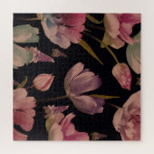 Bloementulpen, muscari:  naadloos legpuzzel (Horizontaal)