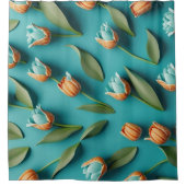  bloementulpenpatronen douchegordijn (Voorkant)