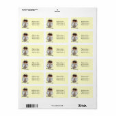 Bloemenuil geel adreslabel etiket (Full Sheet)