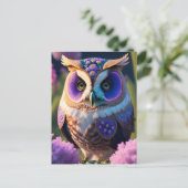 Bloemenuil, postcrossing briefkaart (Staand voorkant)