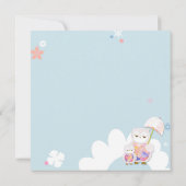 Bloemenuilen Blauwe Baby Boy Foto Geboorte Aankondiging (Achterkant)