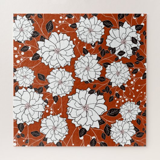 Bloemenuitnodiging: Abstracte bruiloft Legpuzzel (Horizontaal)