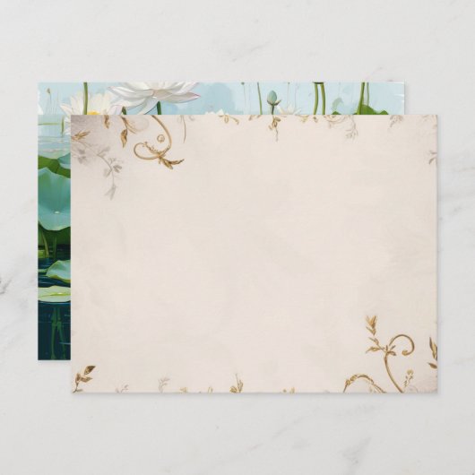 Bloemenuitnodiging briefkaart (Voorkant / Achterkant)