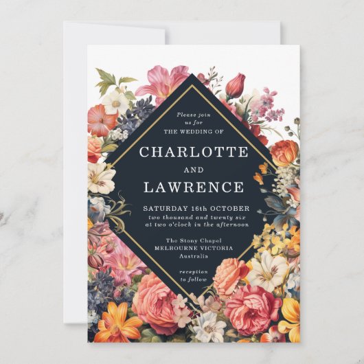  bloemenuitnodiging kaart (Voorkant)