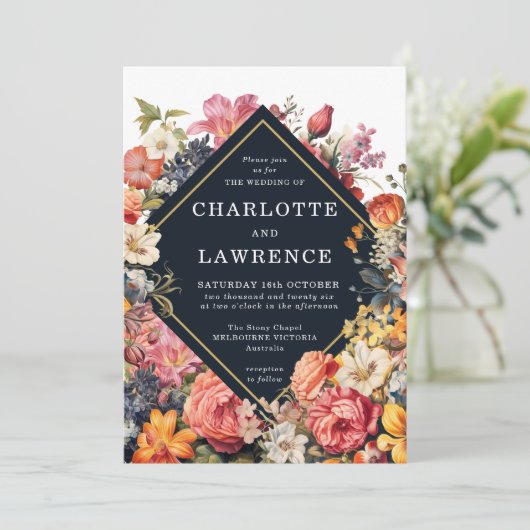  bloemenuitnodiging kaart (Staand voorkant)