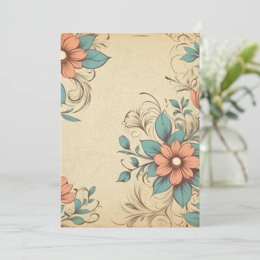 Bloemenuitnodiging Kaart (Staand voorkant)