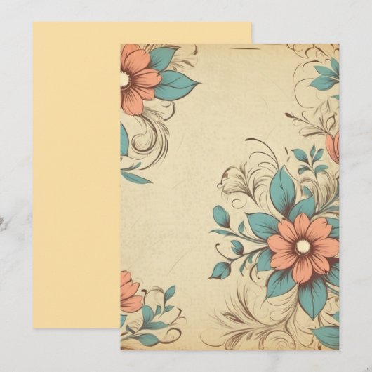 Bloemenuitnodiging Kaart (Voorkant / Achterkant)