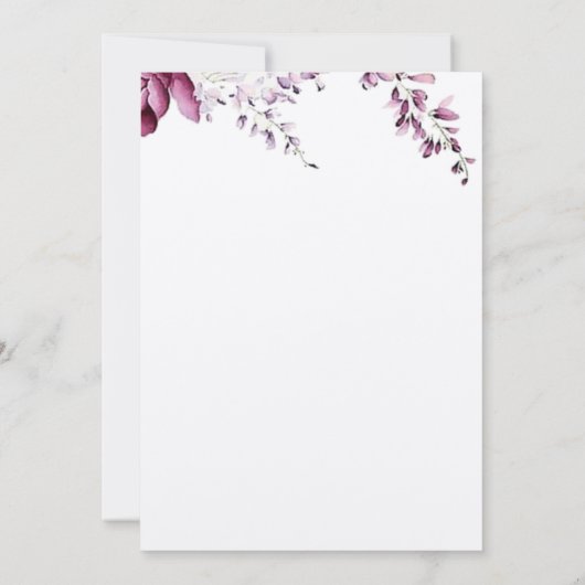 Bloemenuitnodiging Kaart (Achterkant)