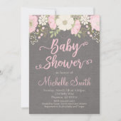 Bloemenuitnodiging voor Baby shower, Boho Invitati Kaart (Voorkant)