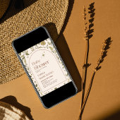 Bloemenuitnodiging voor baby shower, groene bohemi kaart