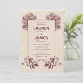 Bloemenuitnodigingen I Retro Botanical Kaart (Staand voorkant)