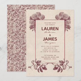  Bloemenuitnodigingen I Retro Botanical Kaart