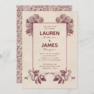  Bloemenuitnodigingen I Retro Botanical Kaart