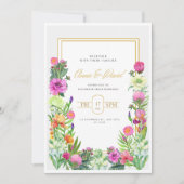 Bloemenuitnodigingskaart Sjabloon, bewerkbaar Uitn Kaart (Voorkant)