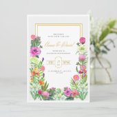 Bloemenuitnodigingskaart Sjabloon, bewerkbaar Uitn Kaart (Staand voorkant)