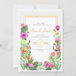 Bloemenuitnodigingskaart Sjabloon, bewerkbaar Uitn Kaart