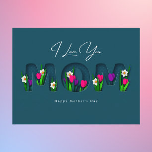 Bloemenuitsnijding Moederdag Briefkaart