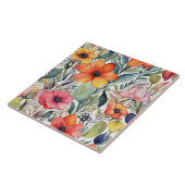 Bloemenuitstraling: levendige designhoogstandjes tegeltje (Zijkant)