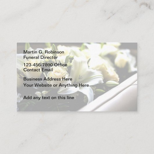 Bloemenuitvaart Home Visitekaartjes Design (Achterkant)