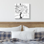 Bloemenvaas boeket modern minimalistisch canvas afdruk (Insitu (Slaapkamer))
