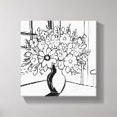 Bloemenvaas boeket modern minimalistisch canvas afdruk (Voorkant)