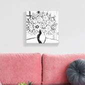 Bloemenvaas boeket modern minimalistisch canvas afdruk (Insitu (Woonkamer))